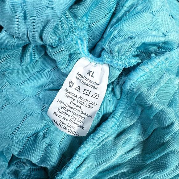 Mint Green Honeycomb High Waist Anti-Cellulite Push Up TikTok Leggings - Size XL - Picture 9 of 9